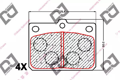 Комплект тормозных колодок DJ PARTS BP1546